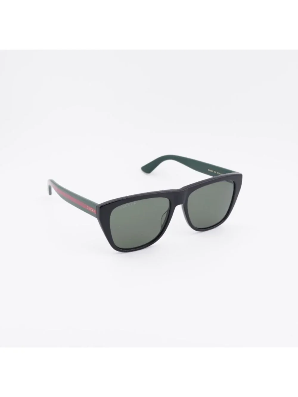 Gucci GG0926S 006 Sunglasses Black Square Frame, Green Polarized Lenses
